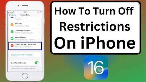 How To Turn Off Restrictions On IPhone IOS 16 Disable Restricted Mode