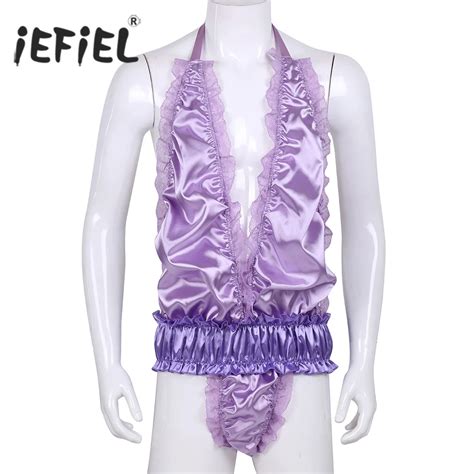 Buy Iefiel Mens Lingerie Sexy Teddies Underwear Backless Frilly Ruffled Soft