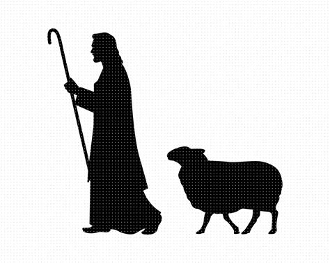 Jesus Christ With Lamb Svg Shepherd With Sheep Clipart Png Dxf By
