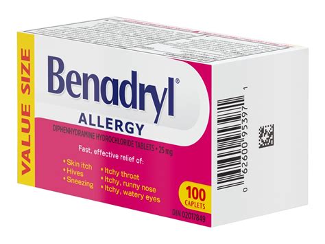 benadryl allergy caplets 100 s