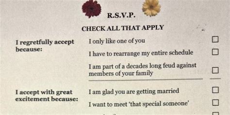 This Wedding Response Card Is The Funniest Thing Youll Read All Day