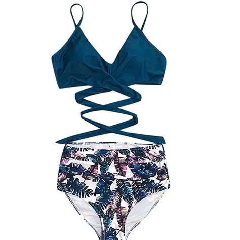 women sexy print bikini set push up bathing swimwear high waist swimsuit us ebay