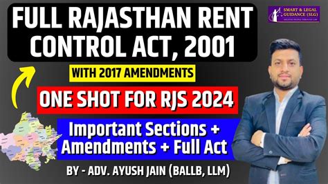 Full Rajasthan Rent Control Act 2001 One Shot Revision Rjs 2024