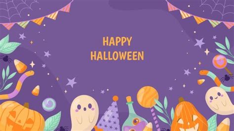 Customize This Cute Hand Drawn Happy Halloween Desktop Wallpaper Template In Minutes