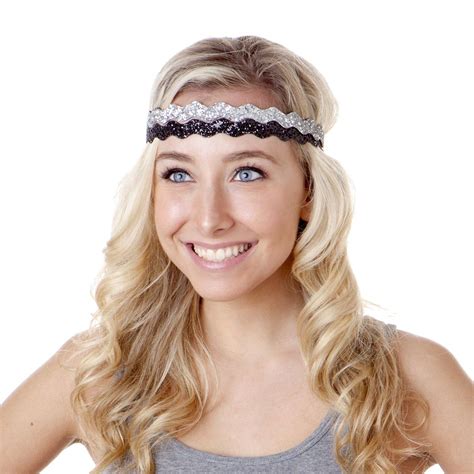 Hipsy 5pk Womens Adjustable No Slip Wave Bling Glitter Headband Multi
