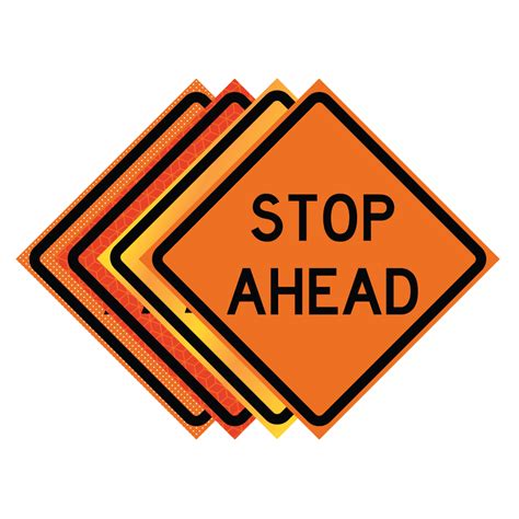 Stop Ahead 36 X 36 Roll Up Traffic Sign Traffic Cones For Less