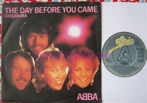 Totally Vinyl Records Abba The Day Before You Came Cassandra Inch Picture Cover