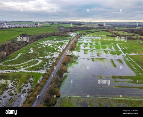 Dorchester Dorset Uk 16th November 2023 Uk Weather Flooded Fields
