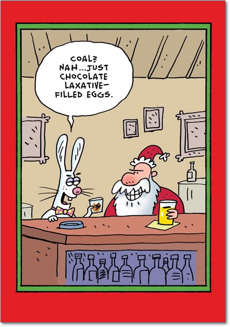 Santa Easter Bunny Laxative Eggs 12 Funny Adults Christmas Cards