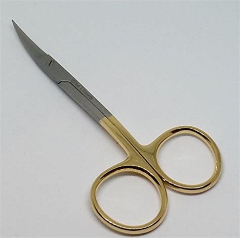 Surgical Scissors Curved 5 Inches Long With Tc Gold Plated Handle