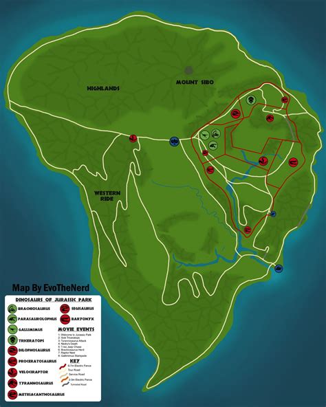 Jurassic Park And Jurassic World Maps Updated Jurassicpark