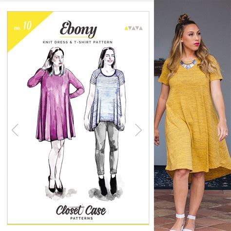 Ebony T Shirt And Dress Pattern Drapey T Shirt Pattern Shirt Dress