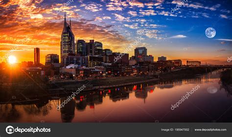 Nashville Skyline Sunset Stock Photo By ©jdross75 195947002