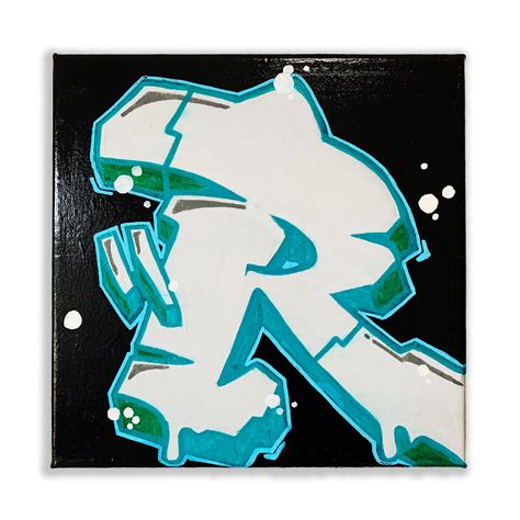 Graffiti Letter R Art Print 12x12 Inches Signed And Numbered Etsy