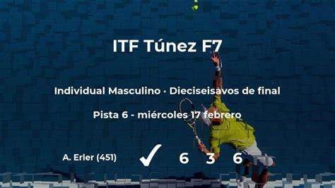 Resultados De Tenis En Directo Partido Alexader Erler Raphael Collignon En Itf Túnez F7