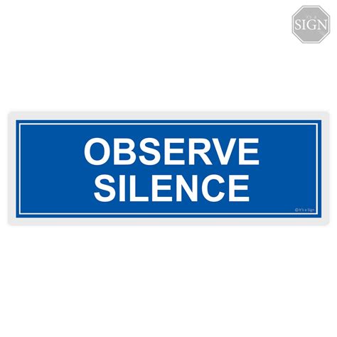 Observe Silence Laminated Signage 4 X 11 Inches Shopee Philippines