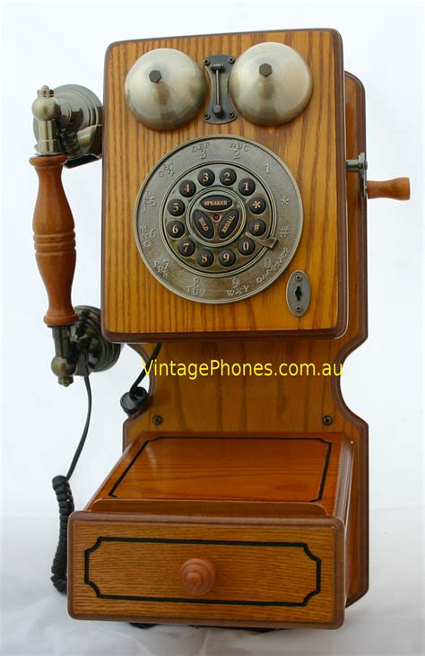 New Reproduction Wooden Vintage Retro Rotary Dial Wallphone