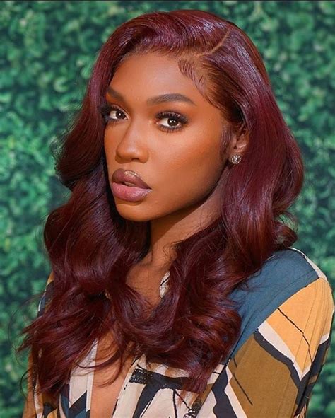 Relax hair for a sleek get the bold hair you've always craved and try this fiery red that fades into strawberry blonde. 99J Burgundy Color Body Wave 13x4 Lace Front Wigs For ...