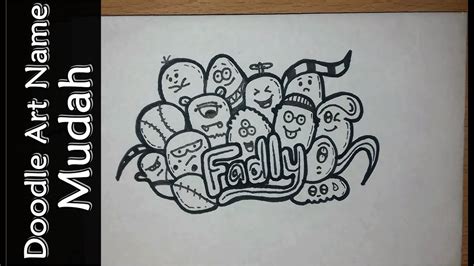 Cute doodle easy doodle art, doodle art name, simple doodles. #Request | How to draw Doodle Art Name "Fadly" Simple ...