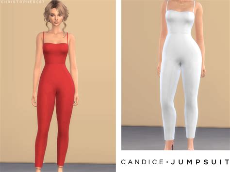 Candice Jumpsuit Sims 4 Mods Clothes Clothes For Women Sims