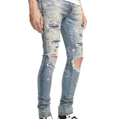 Ripped Skinny Men Jeans Fashion Design Elastic Waist Big Size European