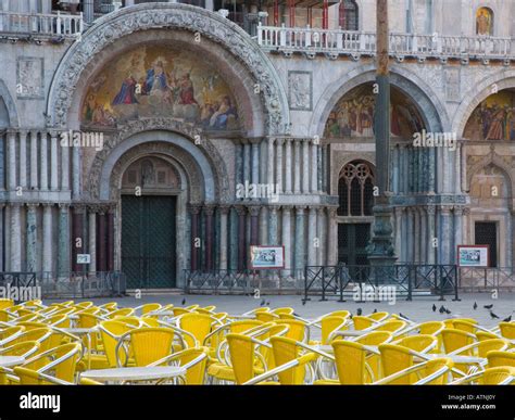 Venice Veneto Italy Magnificent Façade Of The Basilica Di San Marco