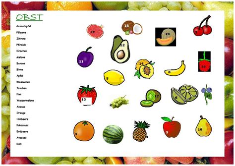 Gemüse und Obst Deutsch DAF Arbeitsblätter pdf doc