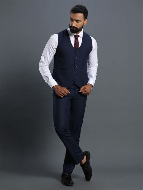 Rent/Buy Navy Blue 3 Piece Suit | Home Trial | Free Delivery | CandidKnots