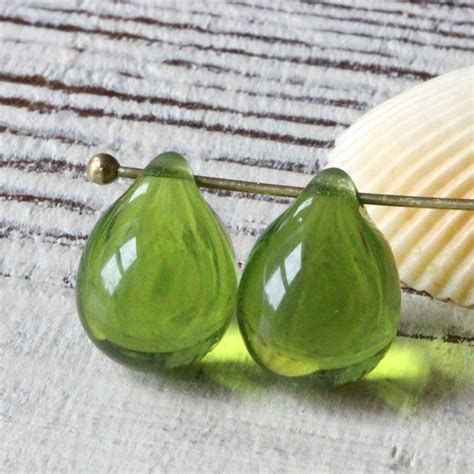 X Mm Teardrop Beads Jewelry Making Supply Large Glass Etsy