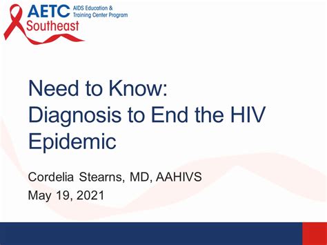 Webinar Need To Know Diagnosis To End The Hiv Epidemic Southeast