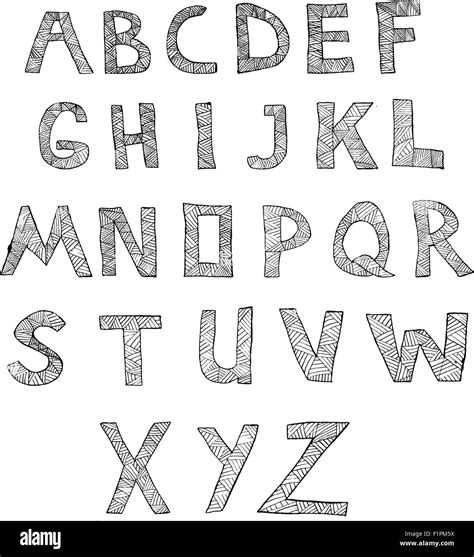 Hand Drawn Alphabet Stock Vector Images Alamy