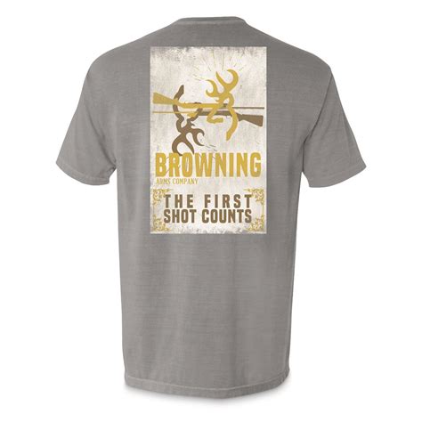 Browning Mens First Shot Counts Tee Shirt 703448 T Shirts At