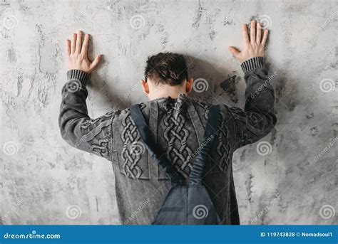 Autistic Stands Facing The Wall Autism Syndrome Stock Photo Image Of