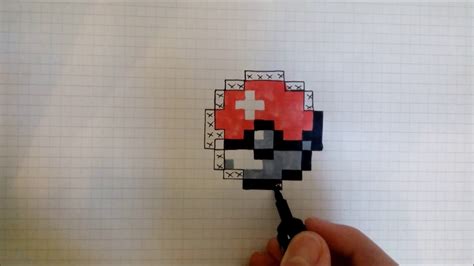 Pixel Art How To Draw Easy Pokeball Youtube