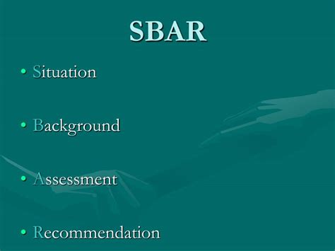 Ppt Sbar Powerpoint Presentation Id401964