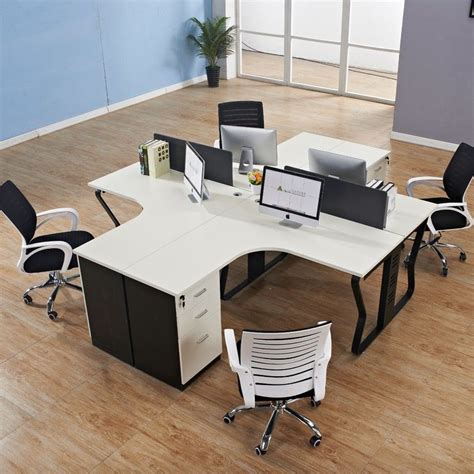 Simple Modular Office Furniture Melamine Pannel T Shape Office Desk