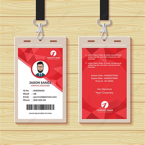 Employee Id Template Free Download Printable Templates