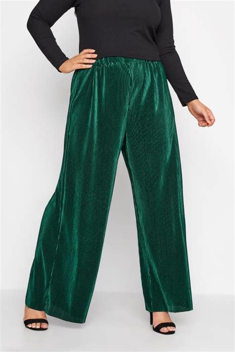 Yours Plus Size Khaki Green Washed Twill Wide Leg Trousers Yours Clothing