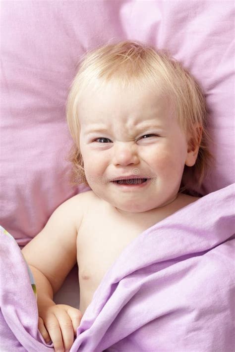 Portrait Little Baby Crying Tears Emotionally Stock Photo Image Of