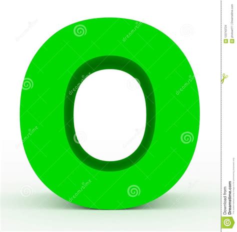 Letter O 3d Green Isolated On White Stock Illustration Illustration