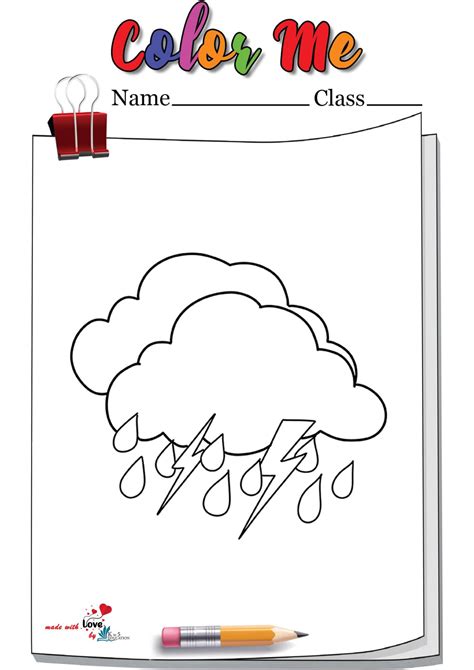Rain Cloud Coloring Page Free Download