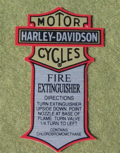 Find Antique Harley Fire Extinguisher Sticker In Fishers Indiana Us