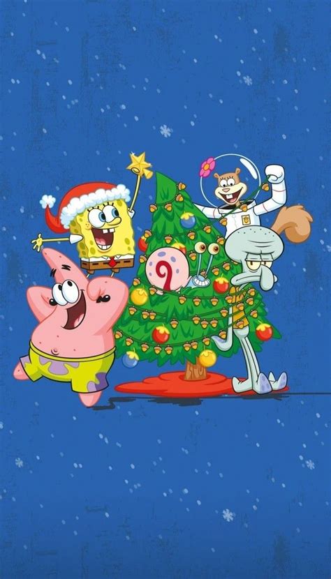 Spongebob Christmas Wallpaper Festive Holiday Iphone Background