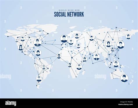 World Wide Web Global Network Structure With Planet Map On Background