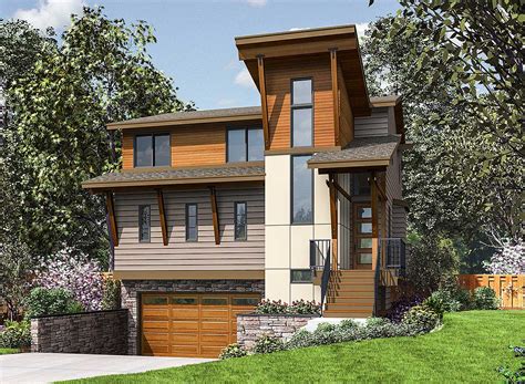 Three Story Modern House Plan Designed For The Narrow