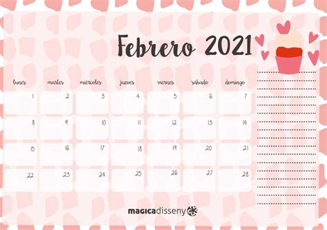 Calendario Febrero 2021 Magica Disseny