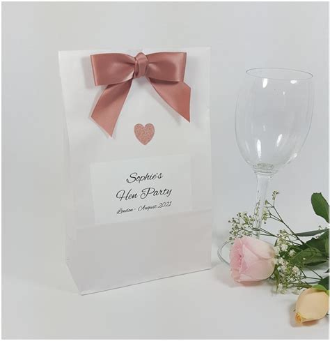 Personalised Hen Party Bags Small White Kraft Paper Bag Luxury Pre