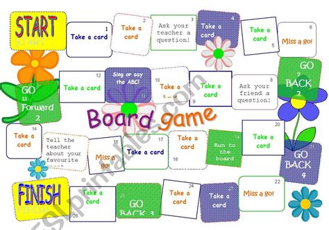 Board Game Grammar Vocabulary Esl Worksheet By Minichick