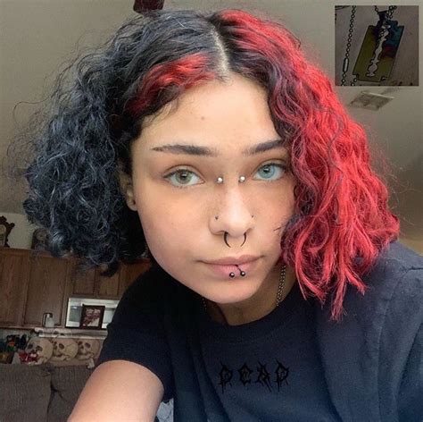 Pin By Lydia On ʙʟᴀᴋᴇ Dyed Natural Hair Grunge Hair Split Dyed Hair