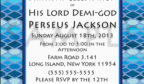 Percy Jackson Birthday Card Demi God Percy Jackson Inspired Greek God